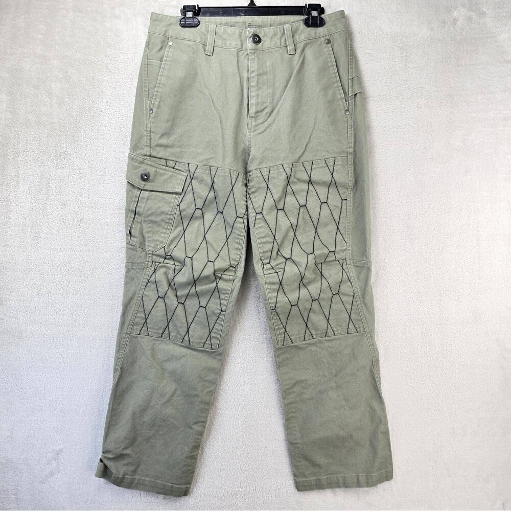 Fox Head Pants Mens 31 (Fits 32x28) Geeen Double Knee Moto Racing Skate Y2K
